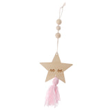Max Nordic Wooden Beads Tassel Pendant Girls Wall Hanging Ornament Star Pink