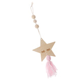 Max Nordic Wooden Beads Tassel Pendant Girls Wall Hanging Ornament Star Pink