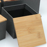 Max Bamboo Lid Tea Storage Box Organizer Container Wood Tea Caddy Container C