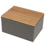 Max Bamboo Lid Tea Storage Box Organizer Container Wood Tea Caddy Container C