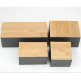 Max Bamboo Lid Tea Storage Box Organizer Container Wood Tea Caddy Container C
