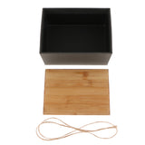Max Bamboo Lid Tea Storage Box Organizer Container Wood Tea Caddy Container C