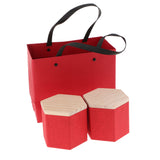 2Pcs Wood Lid Tea Storage Box Organizer Container Tea Caddy Container Red