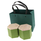 Max 2Pcs Wood Lid Tea Storage Box Organizer Container Tea Caddy Container Green