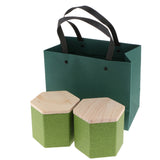 Max 2Pcs Wood Lid Tea Storage Box Organizer Container Tea Caddy Container Green