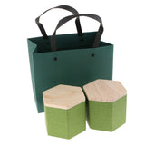 Max 2Pcs Wood Lid Tea Storage Box Organizer Container Tea Caddy Container Green