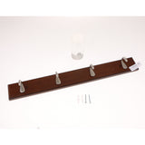 Maxbell 4-hook Bamboo Wall Mounted Hook Rack Rail Hook Coat Keys Hook Coffee