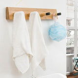 Maxbell Wall Mounted Bamboo Wood Board Coat Rack Hanger with 4 Chrome Hook Burlywood
