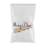 Maxbell Wall Mounted Bamboo Wood Board Coat Rack Hanger with 4 Chrome Hook Burlywood