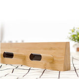Maxbell Wall Mounted Bamboo Wood Board Coat Rack Hanger with 4 Chrome Hook Burlywood