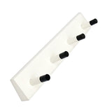 Maxbell Wall Mounted Bamboo Wood Board Coat Rack Hanger with 4 Chrome Hook White