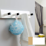 Maxbell Wall Mounted Bamboo Wood Board Coat Rack Hanger with 4 Chrome Hook White