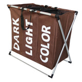 Max Canvas Laundry Hamper Basket Storage Bag Metal Frame Free Stand Coffee