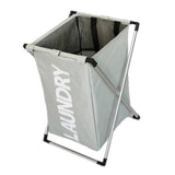 Max Aluminum Alloy Frame Foldable Waterproof Laundry Hamper with Handles Grey