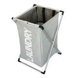 Max Aluminum Alloy Frame Foldable Waterproof Laundry Hamper with Handles Grey