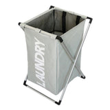 Max Aluminum Alloy Frame Foldable Waterproof Laundry Hamper with Handles Grey