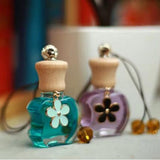 Max Empty Perfume Bottle Refillable Hanging Bottle Home Car Decor Black Flower