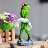 Max Resin Creative Dancing Frog Figurine Home Office Tabletop Decor Gift B