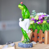 Max Resin Creative Dancing Frog Figurine Home Office Tabletop Decor Gift B