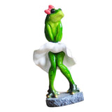 Max Resin Creative Dancing Frog Figurine Home Office Tabletop Decor Gift B