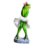 Max Resin Creative Dancing Frog Figurine Home Office Tabletop Decor Gift B