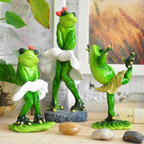 Max Resin Creative Dancing Frog Figurine Home Office Tabletop Decor Gift B