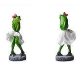 Max Resin Creative Dancing Frog Figurine Home Office Tabletop Decor Gift B