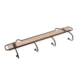Max Vintage Wood Metal Wall Hook Storage Rack Clothes Hanger Hook Brown 4 Hooks
