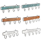 Max Vintage Wood Metal Wall Hook Storage Rack Clothes Hanger Hook Brown 4 Hooks