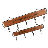 Max Vintage Wood Metal Wall Hook Storage Rack Clothes Hanger Hook Brown 4 Hooks