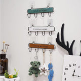 Max Vintage Wood Metal Wall Hook Storage Rack Clothes Hanger Hook Brown 4 Hooks