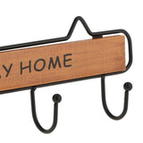 Max Vintage Wood Metal Wall Hook Storage Rack Clothes Hanger Hook Brown 4 Hooks