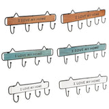 Max Vintage Wood Metal Wall Hook Storage Rack Clothes Hanger Hook Brown 4 Hooks