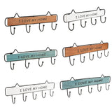 Max Vintage Wood Metal Wall Hook Storage Rack Clothes Hanger Hook Brown 4 Hooks