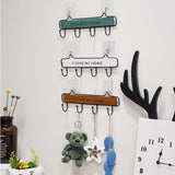 Max Vintage Wood Metal Wall Hook Storage Rack Clothes Hanger Hook Blue 4 Hooks