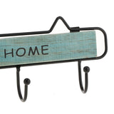 Max Vintage Wood Metal Wall Hook Storage Rack Clothes Hanger Hook Blue 4 Hooks