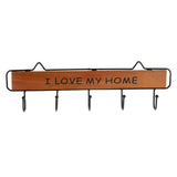 Max Vintage Wood Metal Wall Hook Storage Rack Clothes Hanger Hook Brown 5 Hooks