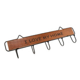 Max Vintage Wood Metal Wall Hook Storage Rack Clothes Hanger Hook Brown 5 Hooks