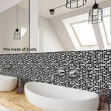 Black and White Mosaic Tile Sticker Kitchen Bathroom Floor Wall Decoration A