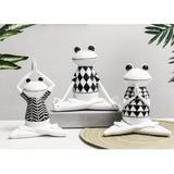Maxbell Resin Creative Yoga Frog Figurine Home Office Tabletop Ornament Decor Gift A