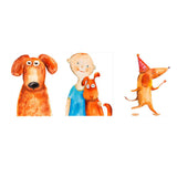 Maxbell 3 Panels Cute Canvas Paintings Wall Decor for Living Room Nursery Room E