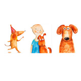 Maxbell 3 Panels Cute Canvas Paintings Wall Decor for Living Room Nursery Room E