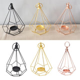 Geometry Tea Light Candle Holder Hanging Candlestick For Home Wedding Gold