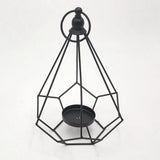 Tealight Candle Holder Stand Diamond Shaped Candlestick Hanging Decor Black