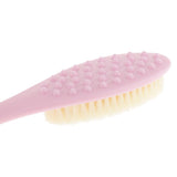 Maxbell Long Handle SPA Bath Exfoliation Brush Body Shower Scrubber Massager Pink