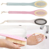 Maxbell Long Handle SPA Bath Exfoliation Brush Body Shower Scrubber Massager Pink