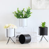 Maxbell Iron Plant Stand Flower Pot Rack Indoor Outdoor Garden Decor 9cm Dia White