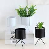 Maxbell Iron Plant Stand Flower Pot Rack Indoor Outdoor Garden Decor 9cm Dia White