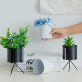 Maxbell Iron Plant Stand Flower Pot Rack Indoor Outdoor Garden Decor 9cm Dia White