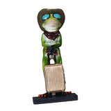 Maxbell Resin 3D Craft Frog With Suitcase Figurine Home Tabletop Decor Gift Gold